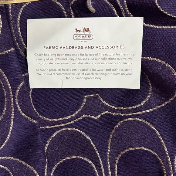 Coach Poppy Collectiom Dark Purple/Gold  Tote with Sz (L) - Like NEW!! - Picture 3 of 11